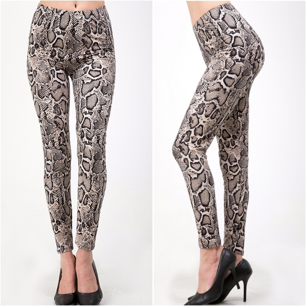 LAST Buttery Soft Snake Print Leggings - Picture 2 of 3